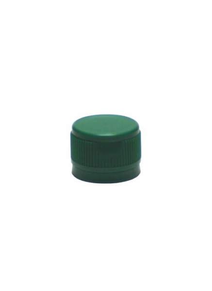 Klapp-Kunststoffdeckel PCO28 grün mit Ausgiesser und Garantiering für PET-Flaschen